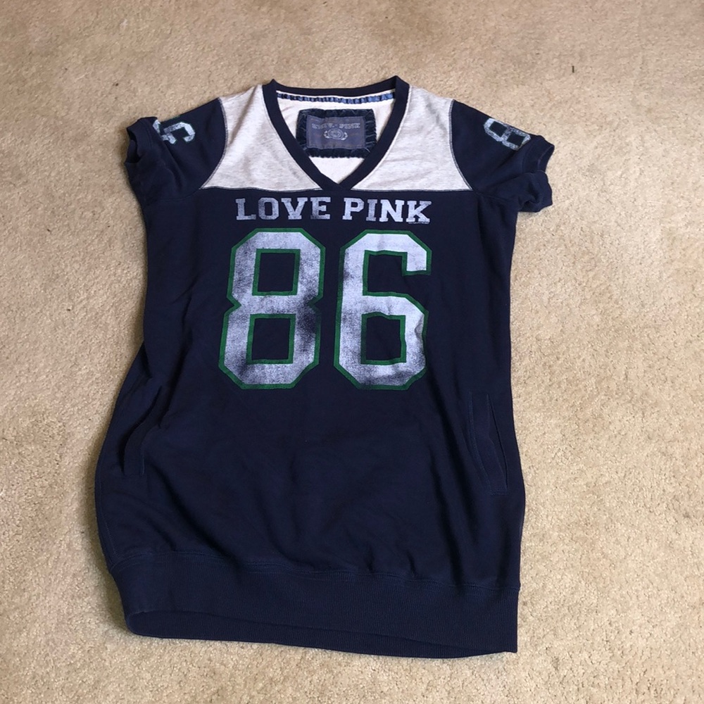 PINK UNIVERSITY LOUNGE WEAR BLUE/GREY SIZE LARGE